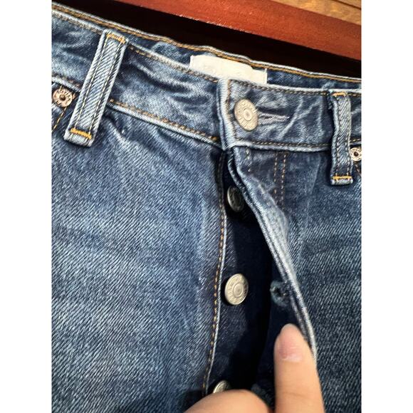 NWT Boyish by Her Women's Cody Button Fly Denim Jean Shorts in The Birds Blue 31 - Picture 3 of 10